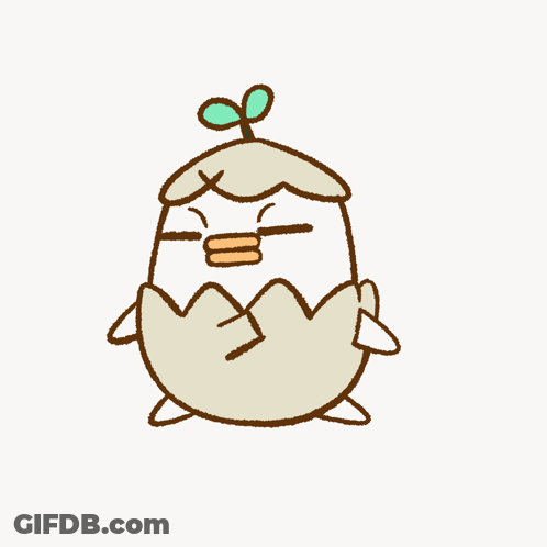 Blue Bird With Orange Ears GIF