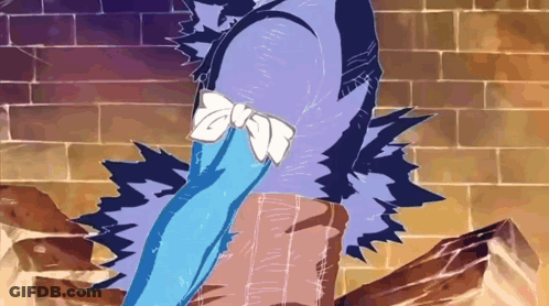 Blue Bird With White Bow On Sleeve GIF