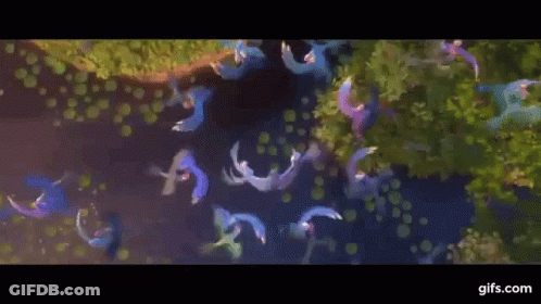 Blue Birds Flying In The Air GIF