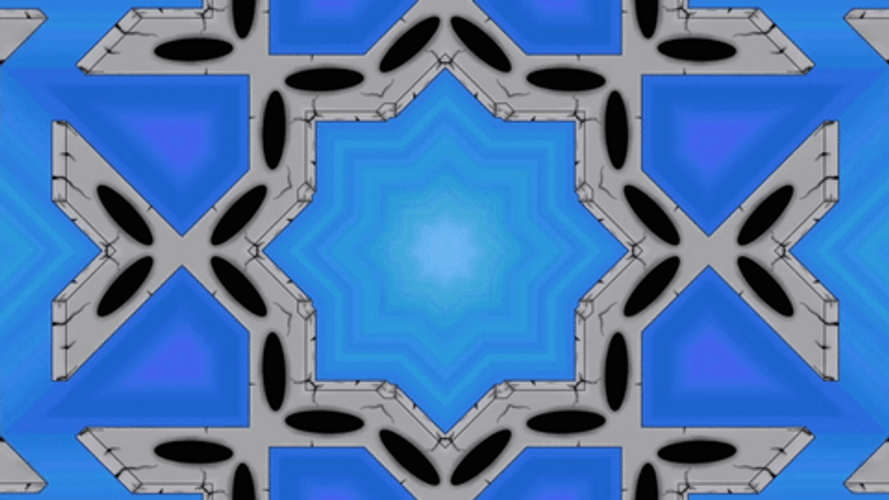 Blue Black And Gray Mix Kaleidoscope GIF