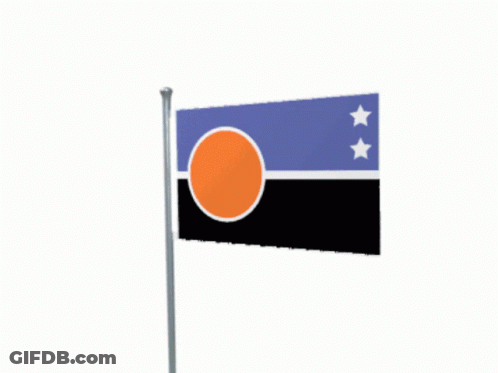 Blue Black And Orange Flag With Stars GIF