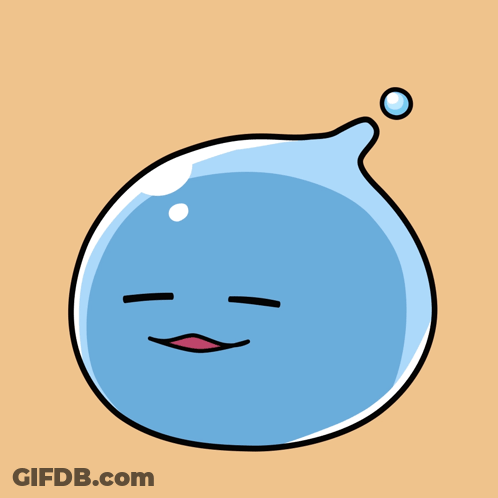Blue Blob With Bubble Coming Out Of Head GIF