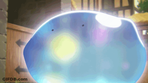 Blue Blob With Glowing Light Coming Out Of Mouth GIF