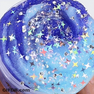 Blue Blob With Pink Stripe On Cheek GIF