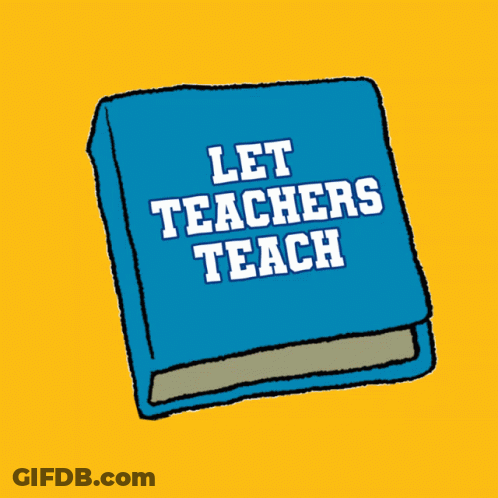 Blue Book Saying Let Teachers Teach GIF