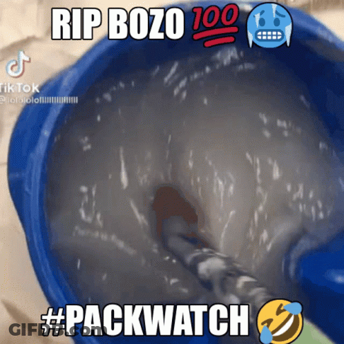 Blue Bucket Of Water Rip Bozo 100 #Packwatch GIF