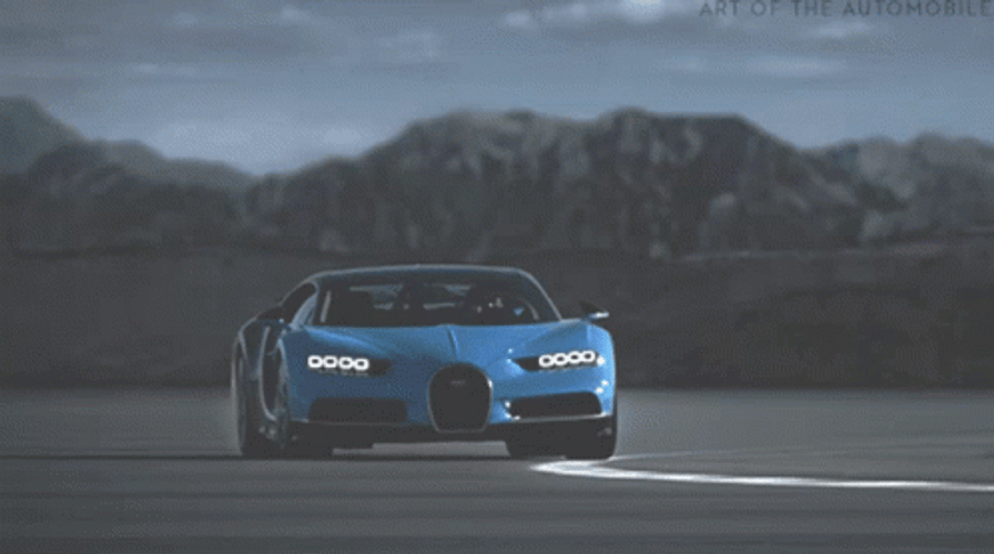 Blue Bugatti Chiron Cool Cars GIF