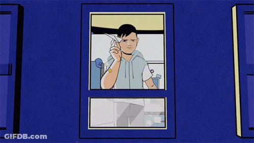 Blue Building With Paper Airplane GIF