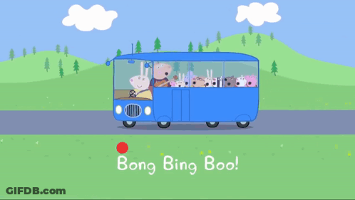 Blue Bus Driving Bing Bong Bingly Bungly Boo GIF