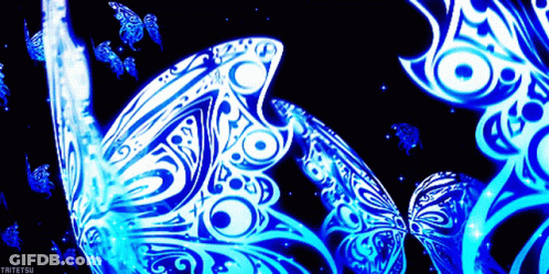 Blue Butterfly Taitetsu GIF