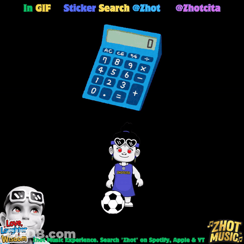 Blue Calculator Displaying 0 GIF