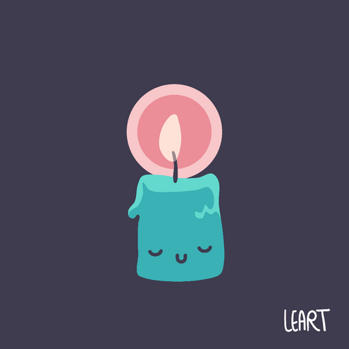 Blue Candle Burning Animation GIF