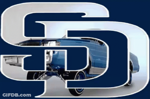 Blue Car Behind Letter Sd GIF