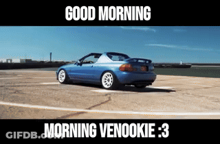 Blue Car Good Morning Morning Venookie GIF