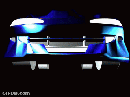 Blue Car Headlights Close Up Black Background GIF