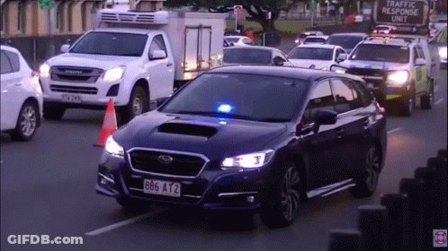 Blue Car With License Plate 666 AT2 Driving GIF