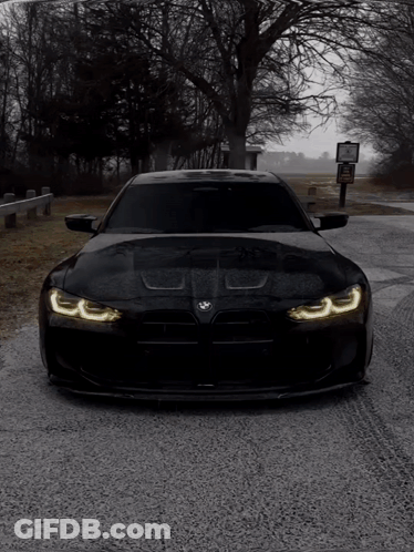 Blue Car With License Plate M5 GIF