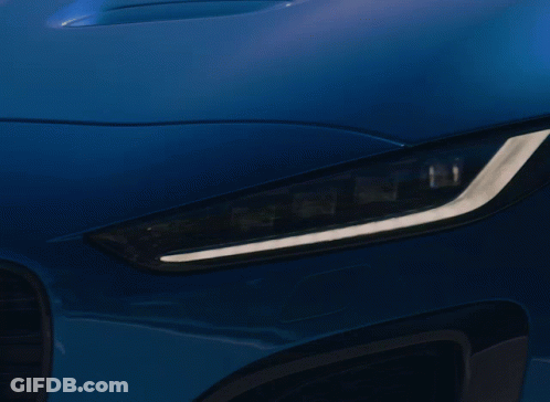 Blue Car With License Plate SBG 894 Driving GIF