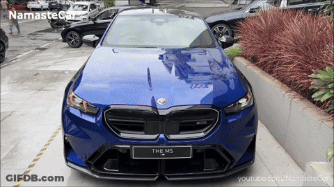 Blue Car With License Plate The M5 GIF