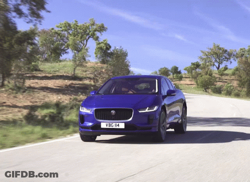 Blue Car With License Plate VBG 114 GIF