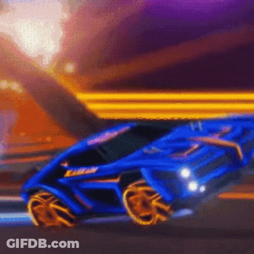 Blue Car With Rocket League GIF