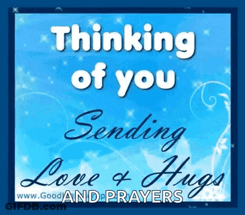 Blue Card Thinking Of You Sending Love Hugs GIF