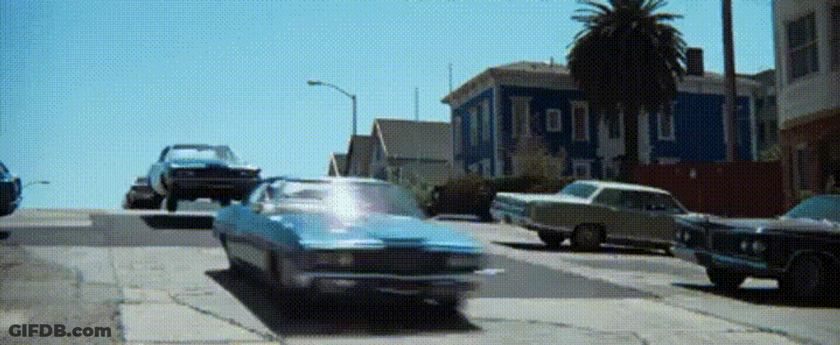 Blue Cars Running Fast GIF