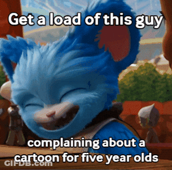 Blue Cartoon Character Complaining GIF