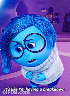 Blue Cartoon Character Crying GIF