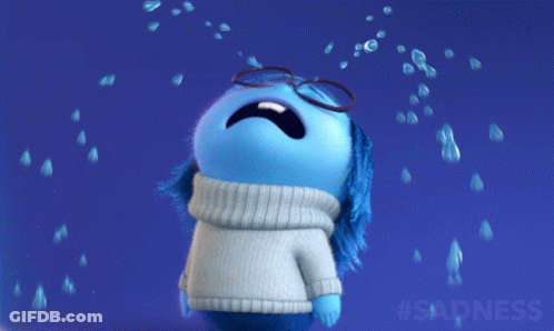 Blue Cartoon Character Crying With Tears GIF