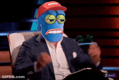 Blue Cartoon Character In Red Apepets Hat GIF