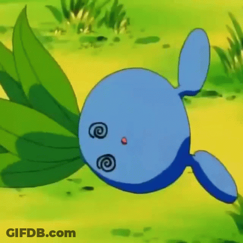 Blue Cartoon Character Laying On Green Leaf GIF