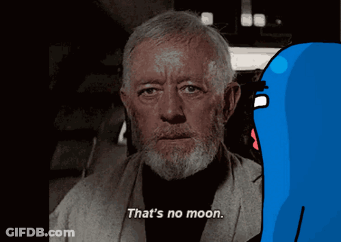 Blue Cartoon Character Says We Know In Star Wars Scene GIF