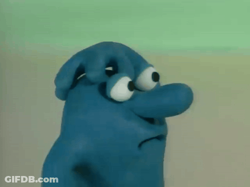 Blue Cartoon Character Surprised GIF