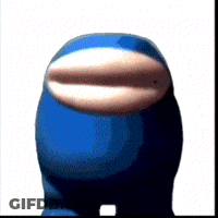 Blue Cartoon Character With Big Mouth GIF