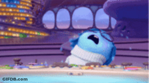 Blue Cartoon Character With Glasses In Pool GIF