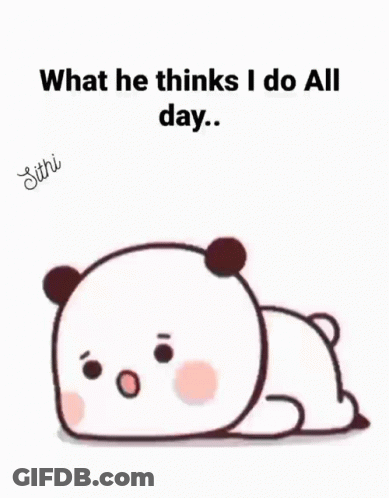 Blue Cartoon Character With Red Eyes Looking GIF