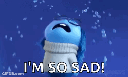 Blue Cartoon Crying Saying Im So Sad GIF
