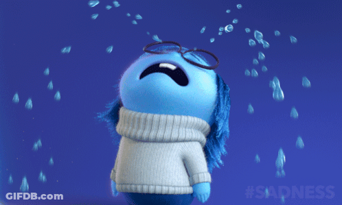 Blue Cartoon Crying With Tears GIF