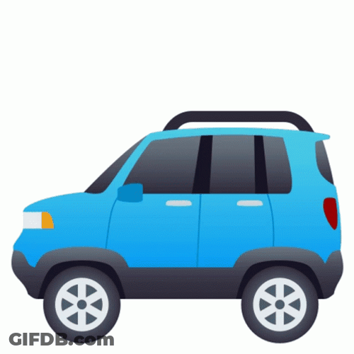 Blue Cartoon Cute Van GIF