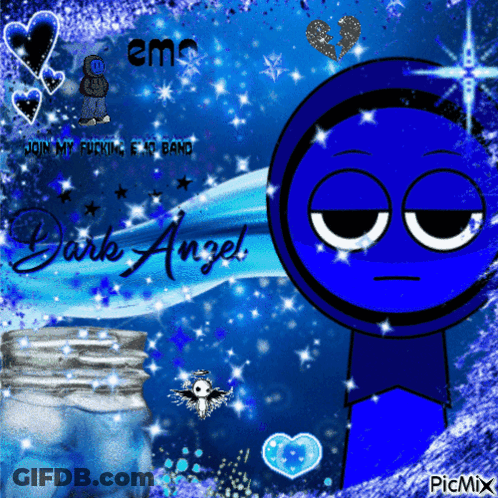 Blue Cartoon Dark Angel GIF