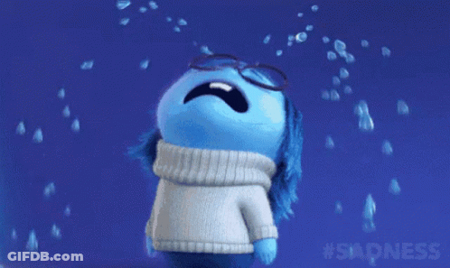Blue Cartoon Girl Crying GIF