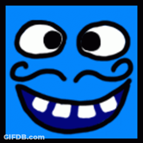 Blue Cartoon Smiley Face GIF