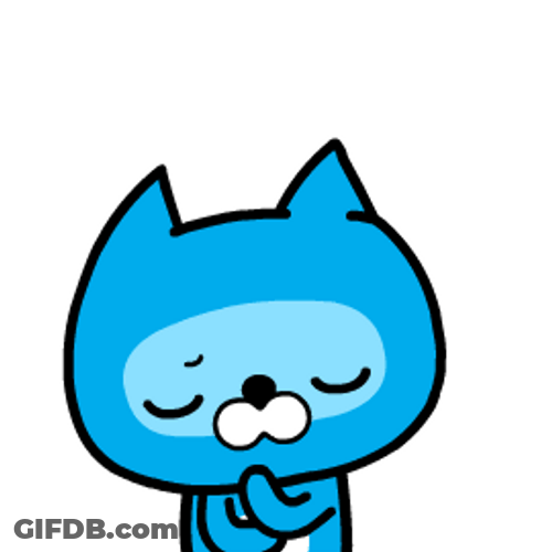 Blue Cat Brainstorming GIF