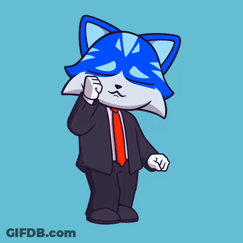 Blue Cat In Suit And Tie GIF