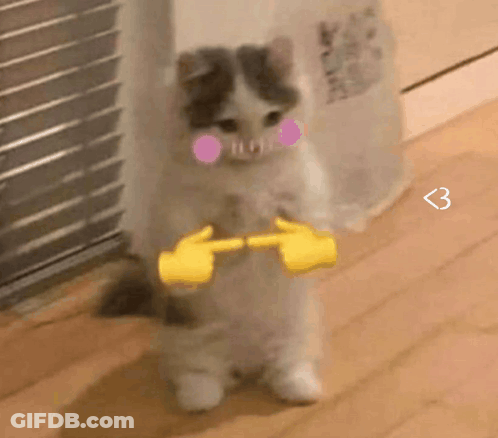 Blue Cat Pixel Art Blushes GIF