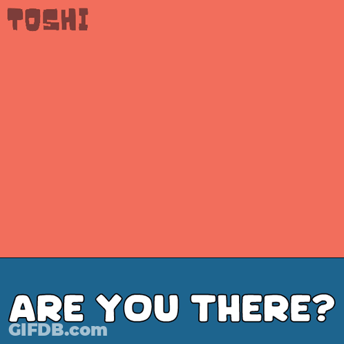 Blue Cat Poster Saying Are You There GIF