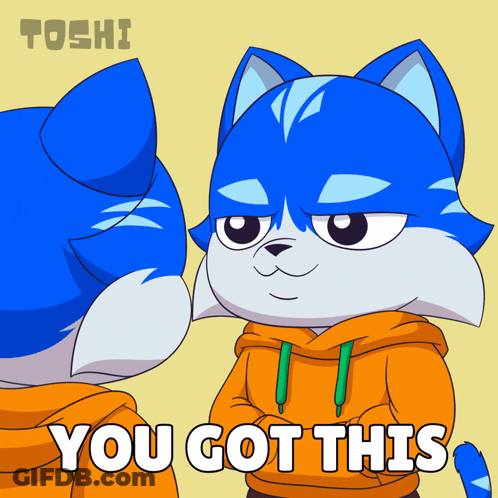 Blue Cat Saying You Got This GIF