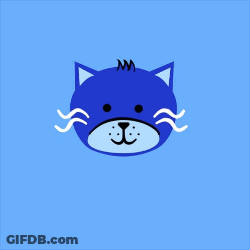 Blue Cat Says Love You With Red Heart GIF
