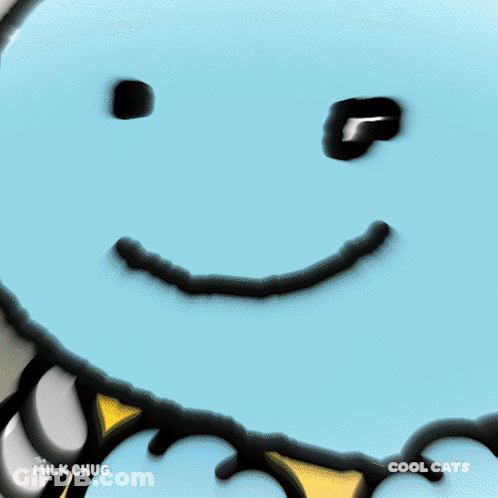 Blue Cat Smiley Saying Cool Cats GIF